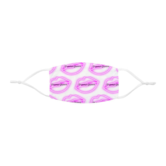 Drama Queen Pink Lips Pattern Snug-Fit Fabric Face Mask