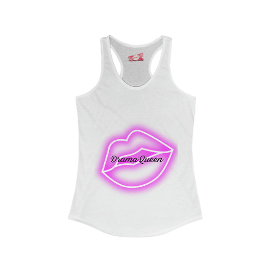 Drama Queen Pink Lips Women's Ideal Racerback Tank