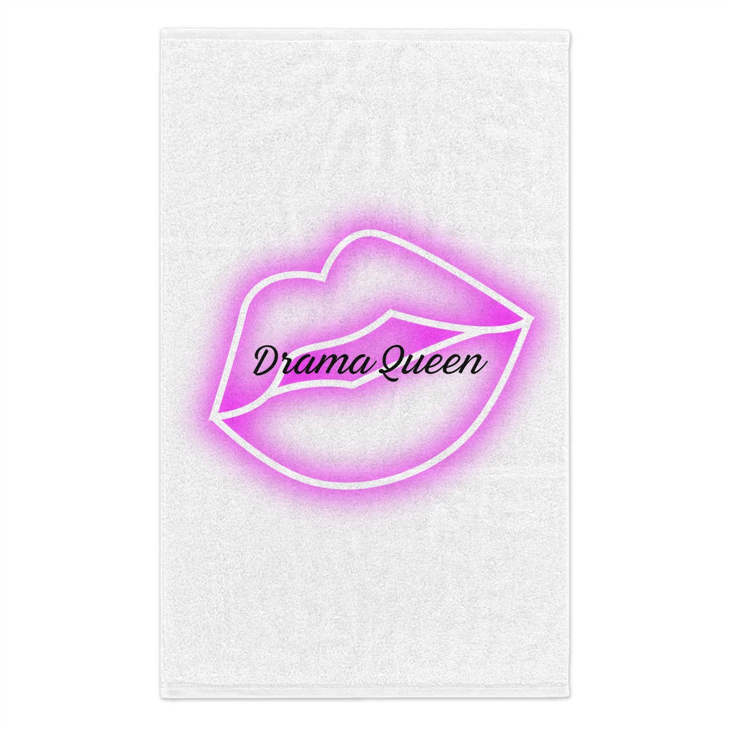 Drama Queen Pink Lips Beauty Rally Towel, 11x18