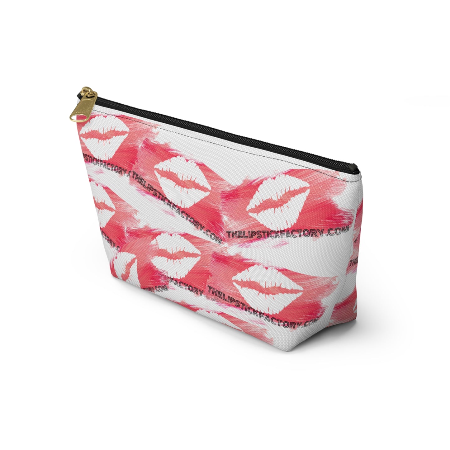 Thelipstickfactory.com Logo Cosmetics and Accessory Pouch w T-bottom