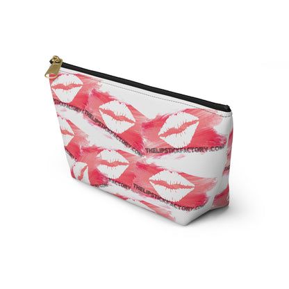 Thelipstickfactory.com Logo Cosmetics and Accessory Pouch w T-bottom