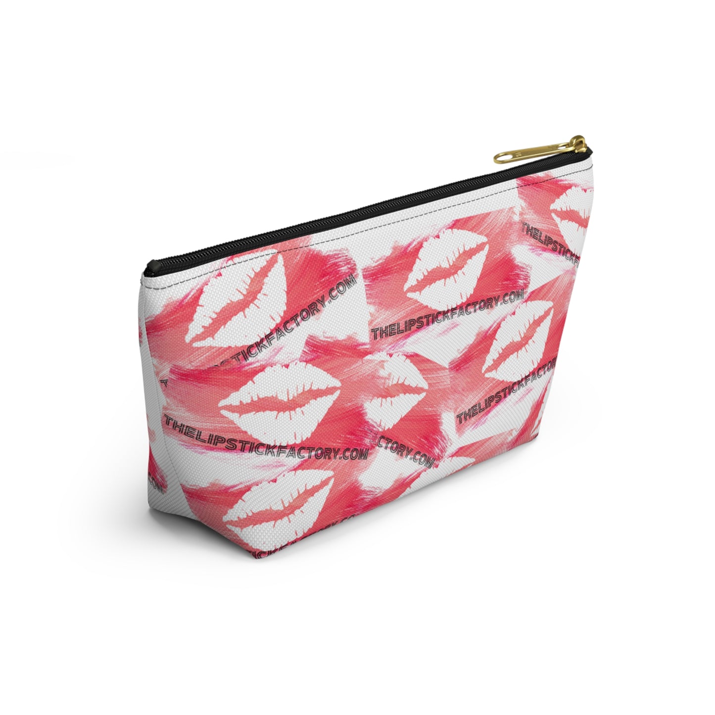 Thelipstickfactory.com Logo Cosmetics and Accessory Pouch w T-bottom