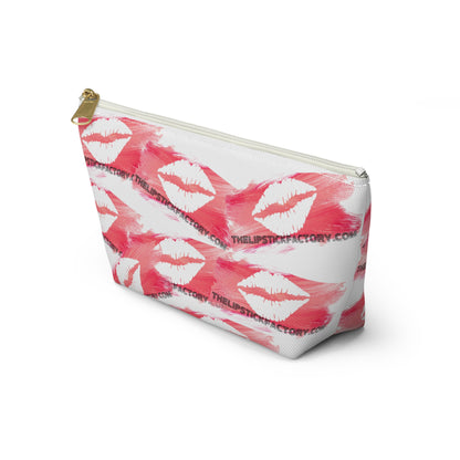 Thelipstickfactory.com Logo Cosmetics and Accessory Pouch w T-bottom